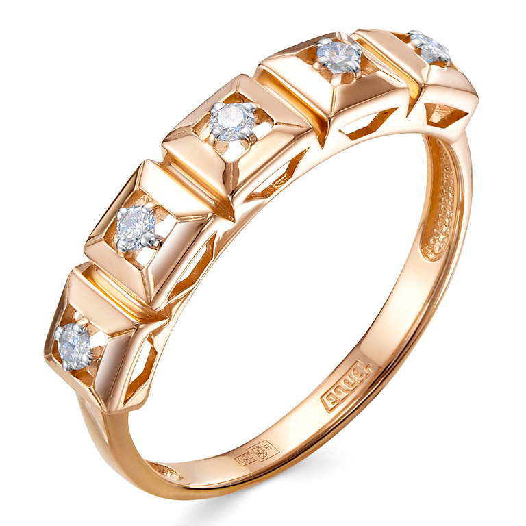 Кольцо, золото, бриллиант, 01-4891